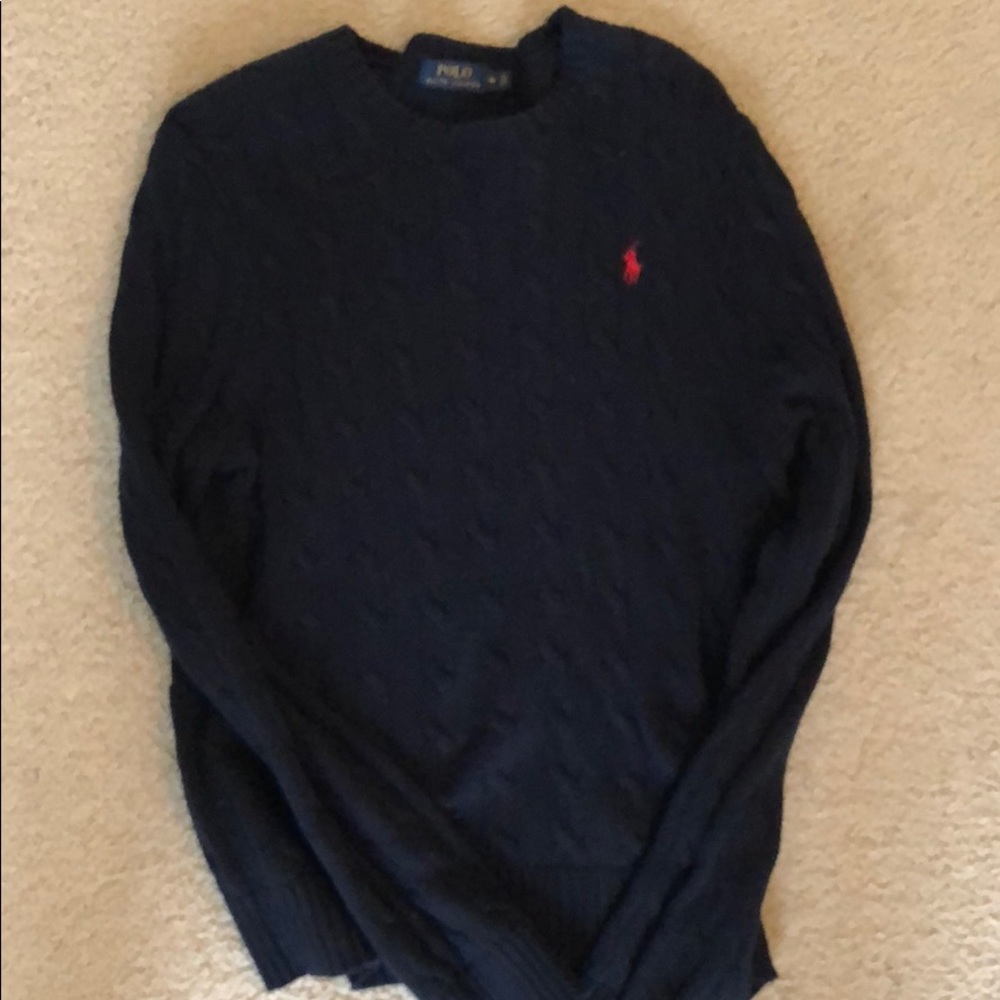 Polo cable knit sweater